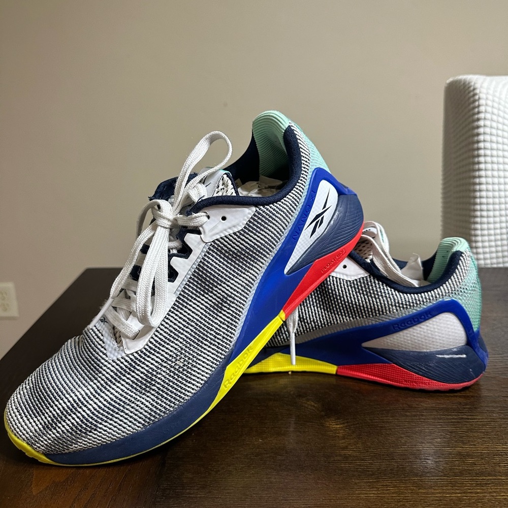 Reebok Men's nano.x1 Blue and Yellow Athletic Shoes